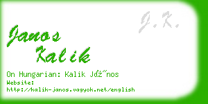 janos kalik business card